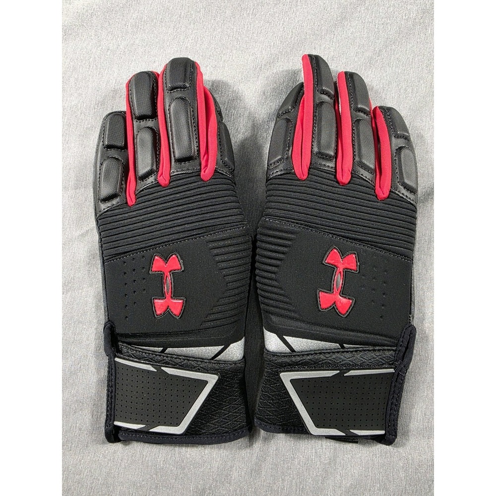 NEW Under Armour UA Combat Gloves - Lineman Men's Black/Red Mens 4XL